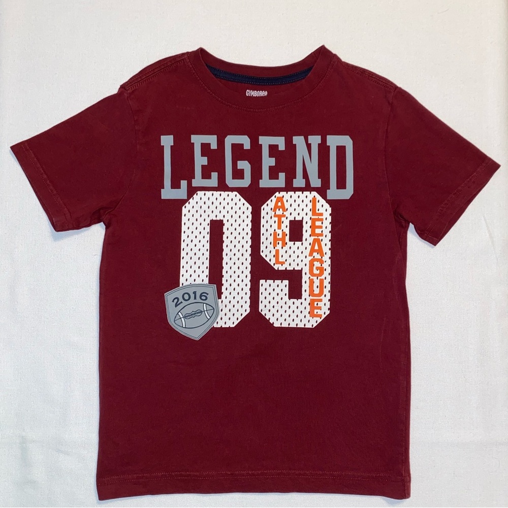 Gymboree Boys Maroon Football Legend Tee Size Small (5-6)